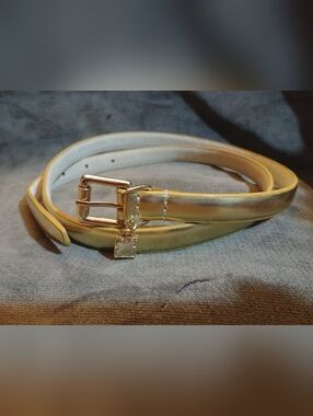 Liz Claiborne Gold-Tone Women's Slim. M Belt with Charm